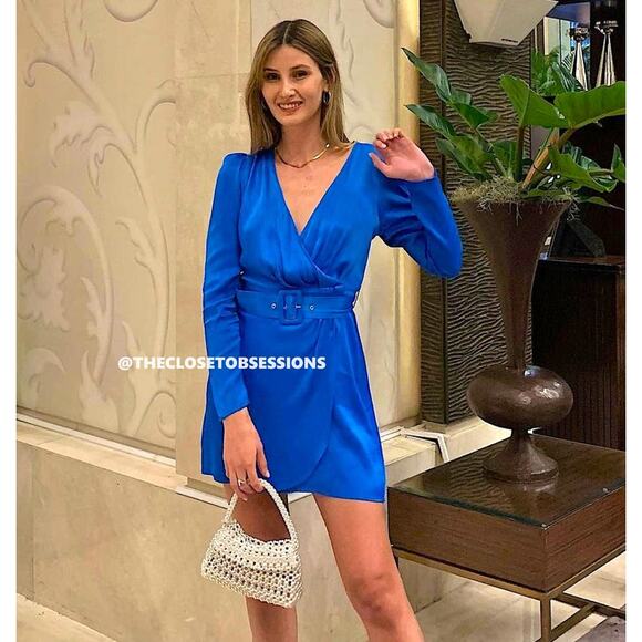 ZARA BLOGGER FAVE!!! V-Neck Wrap Dress NWT - Picture 9 of 16